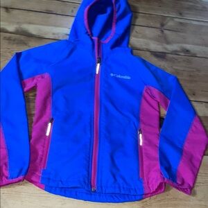 Columbia Blue and Pink Hooded Jacket, size 7/8
